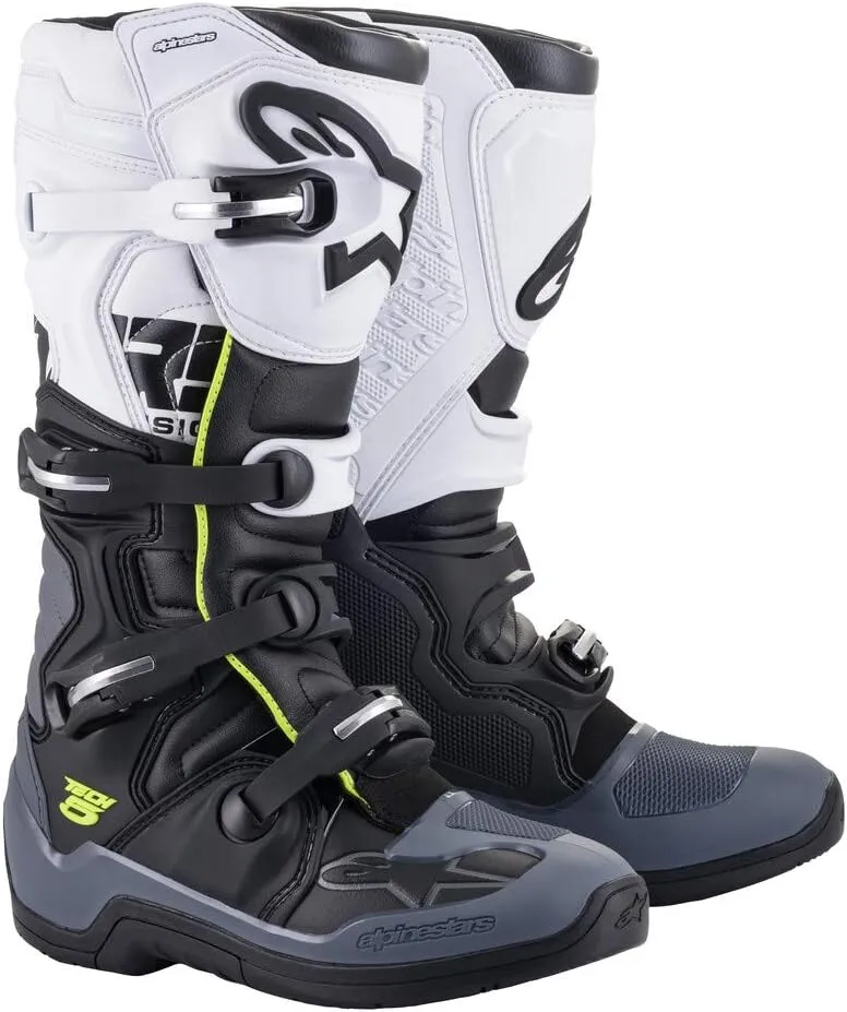 Alpinestars Men's Tech 5 Boots Black/Dark Grey/White Sz 10, Multi