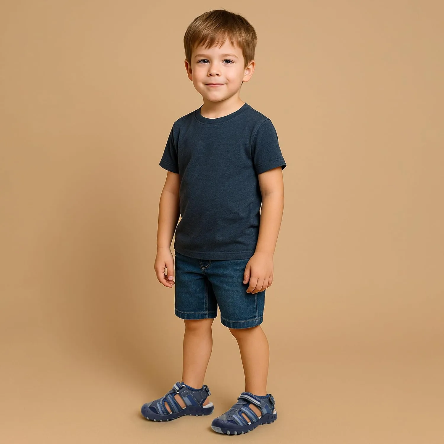 Apakowa Kids Boys Sandals Summer Outdoor Athletic Double Strap Closed-Toe Beach Sandals Sport (Toddler/Little Kid)