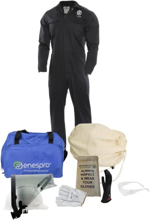 ArcGuard, CAT 2, 12 Calorie, Arc Flash Suit Kit with FR Coverall, and Face Shield, Small, Size 8 Gloves, KIT2CV11SM08