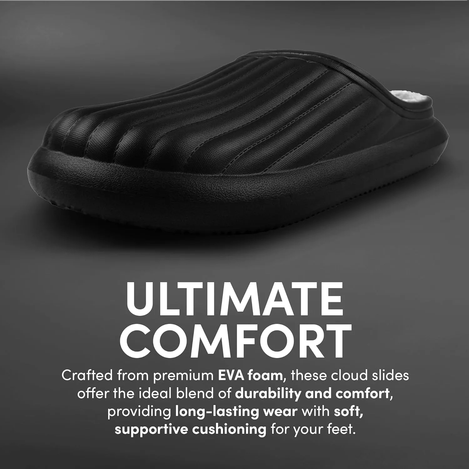 Ares Slippers - Flexible and Waterproof Eva Cloud Slippers, Non-Slip Comfy Pillow Sandals with Plush Lining