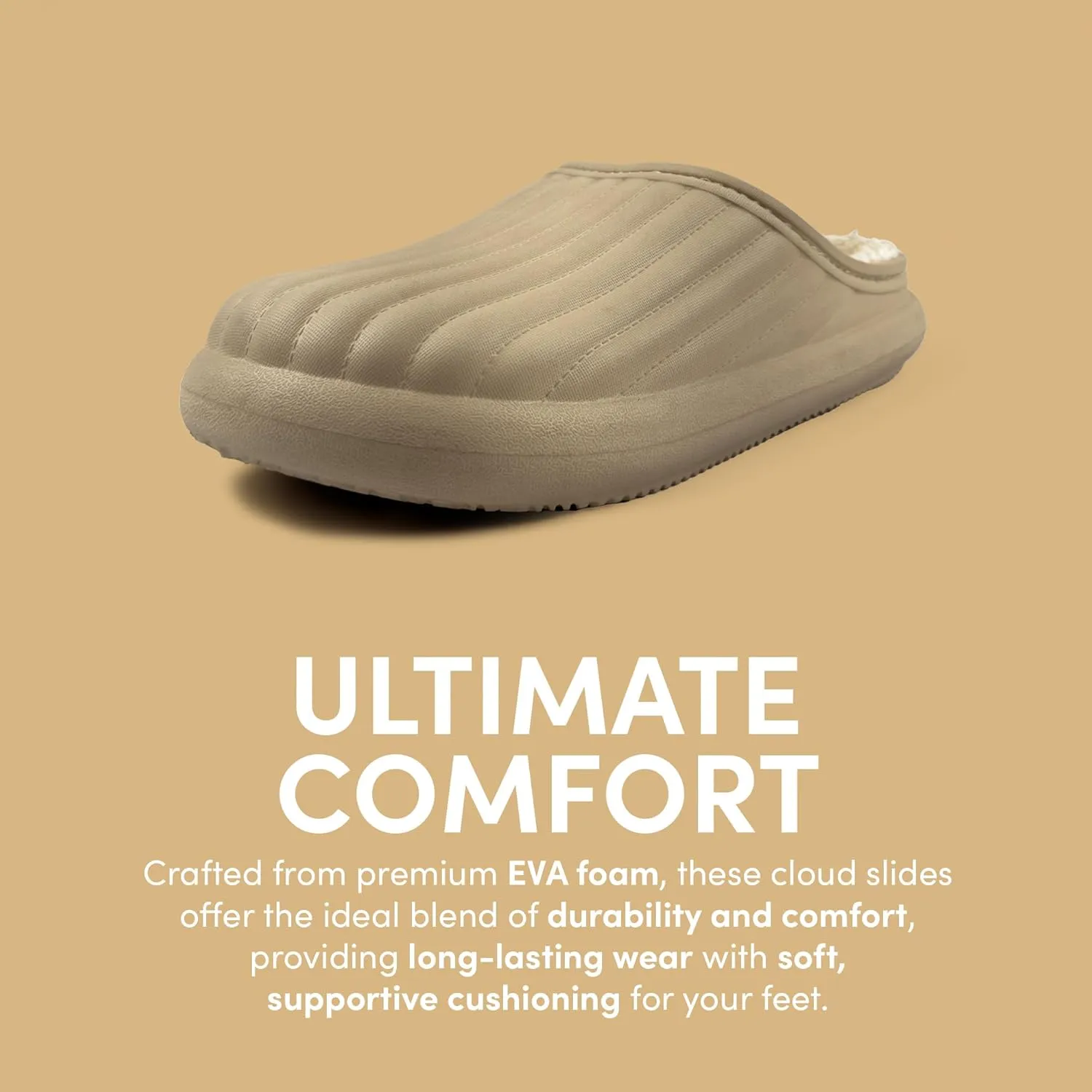 Ares Slippers - Flexible and Waterproof Eva Cloud Slippers, Non-Slip Comfy Pillow Sandals with Plush Lining