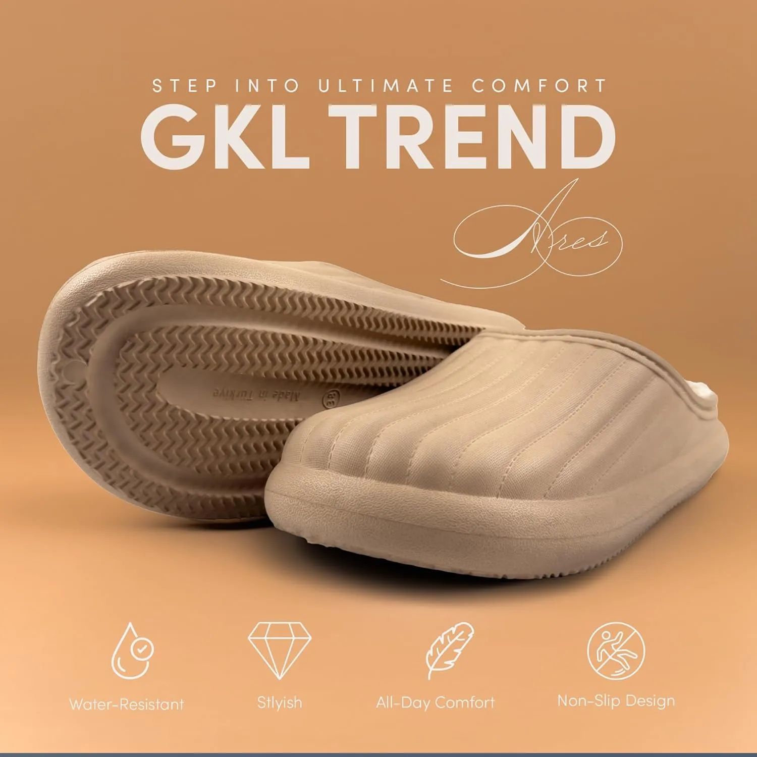 Ares Slippers - Flexible and Waterproof Eva Cloud Slippers, Non-Slip Comfy Pillow Sandals with Plush Lining