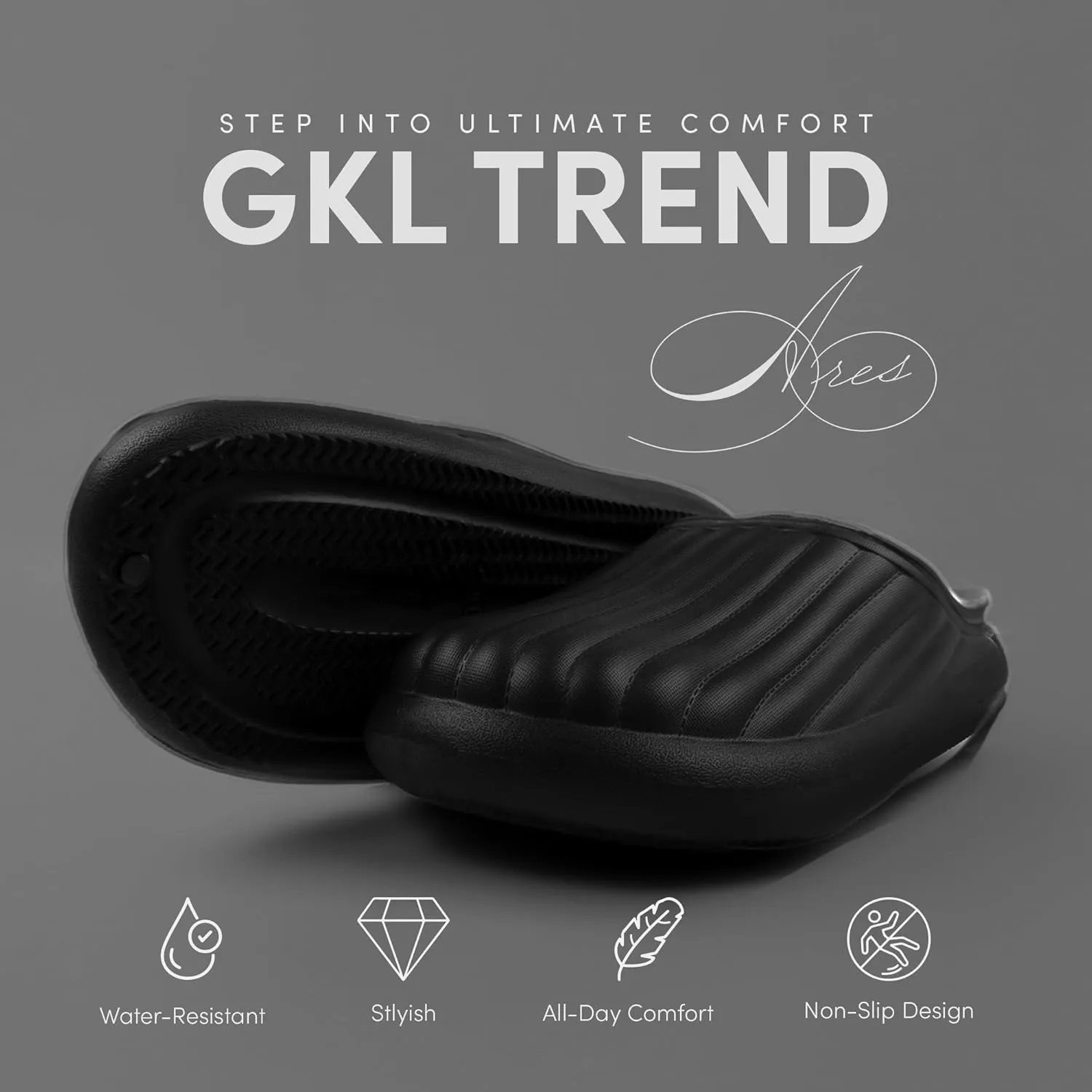 Ares Slippers - Flexible and Waterproof Eva Cloud Slippers, Non-Slip Comfy Pillow Sandals with Plush Lining