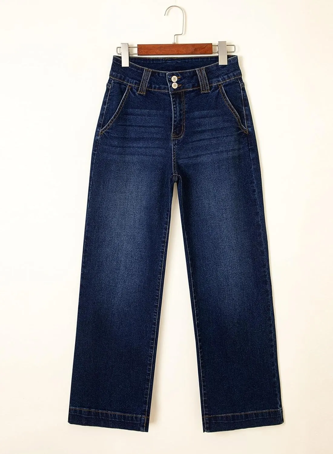 Astylish Jeans for Women Wide Leg High Waisted Stretchy Straight Leg Jean Baggy Trendy 2025 Denim Pants with Slanted Pockets