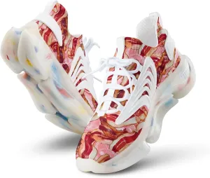 Bacon Men's Running Shoes Lightweight Walking Shoe Breathable Sneaker