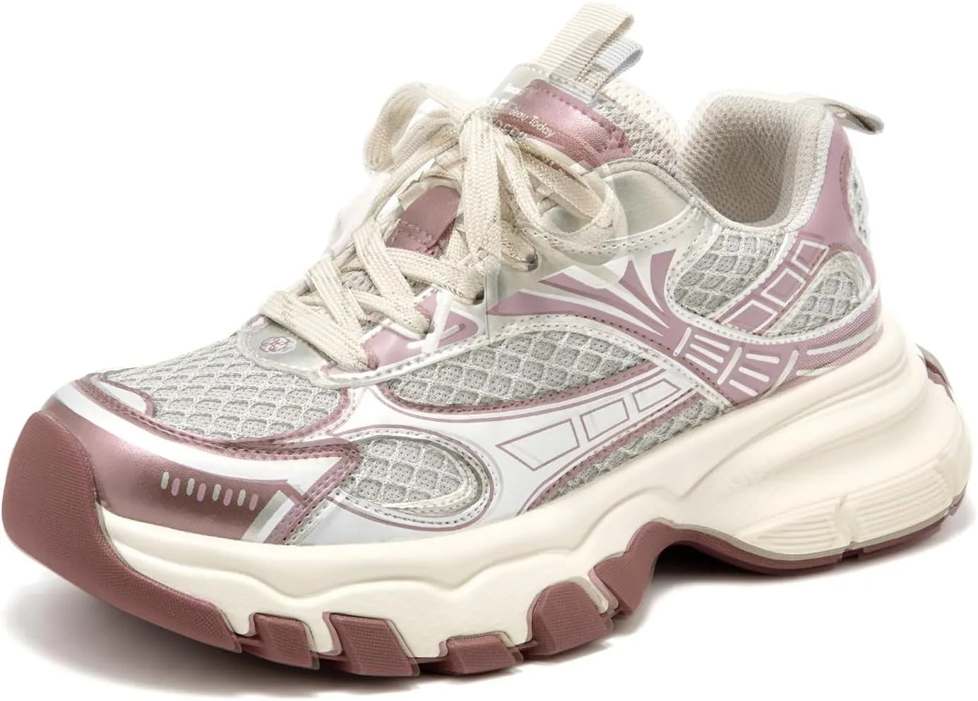 BEAU TODAY Walking Sneakers for Women Fashion Walking Shoes Chunky Platform Sneakers for Women Comfortable Lightweight Running Tennis Shoes Casual Athletic Gym Workout Shoes
