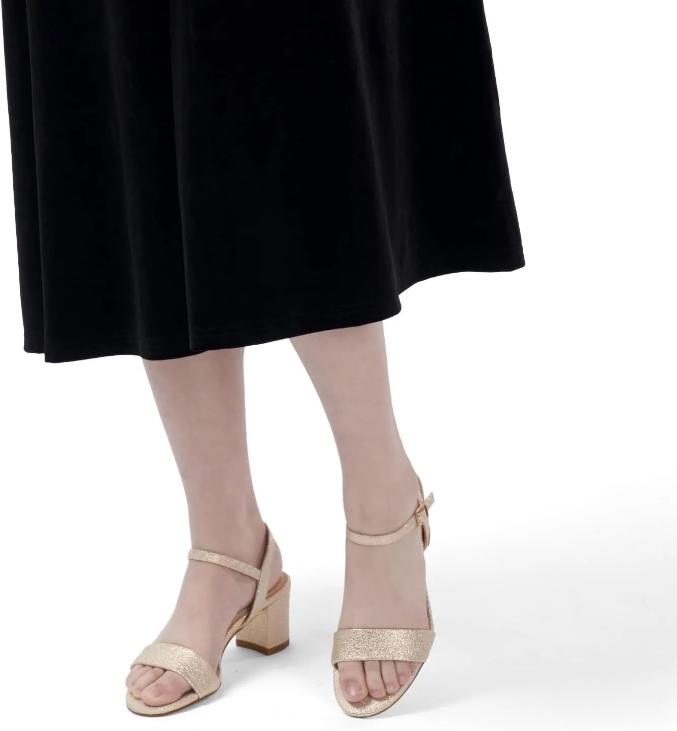 Block Heel Sandals for Women, Comfortable Open Toe Low Chunky Heels