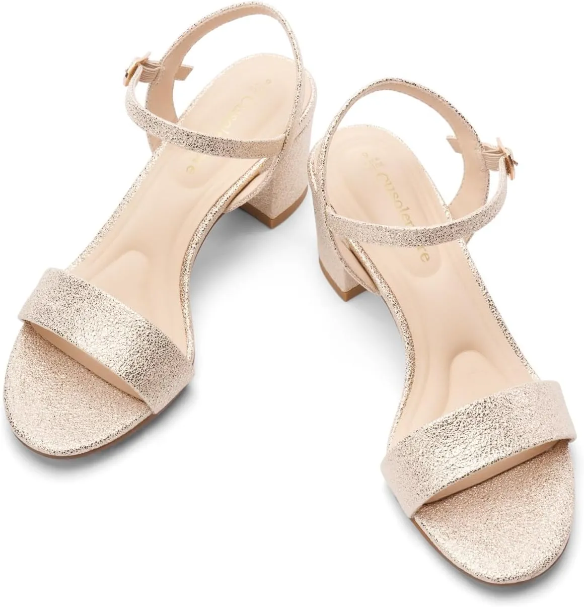 Block Heel Sandals for Women, Comfortable Open Toe Low Chunky Heels