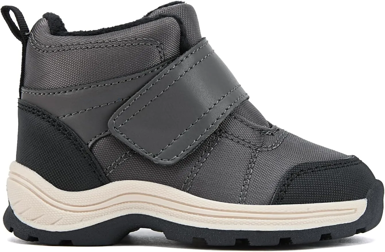 BMCiTYBM Toddler Winter Hikking Boots Boys Girls Waterproof Snow Shoes Nonslip Lightweight High Top Outdoor Sneakers for Cold Weather