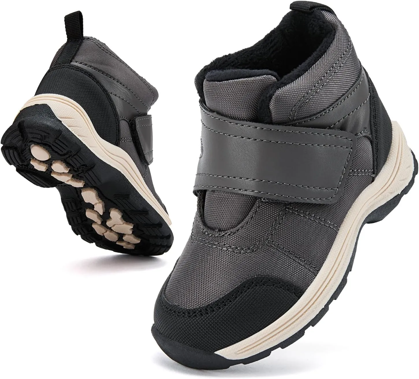 BMCiTYBM Toddler Winter Hikking Boots Boys Girls Waterproof Snow Shoes Nonslip Lightweight High Top Outdoor Sneakers for Cold Weather
