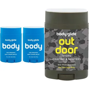 Body Glide Original Anti Chafing Stick Balm 1.5oz-2pack   Body Glide Outdoor Anti Chafe Balm 1.5oz