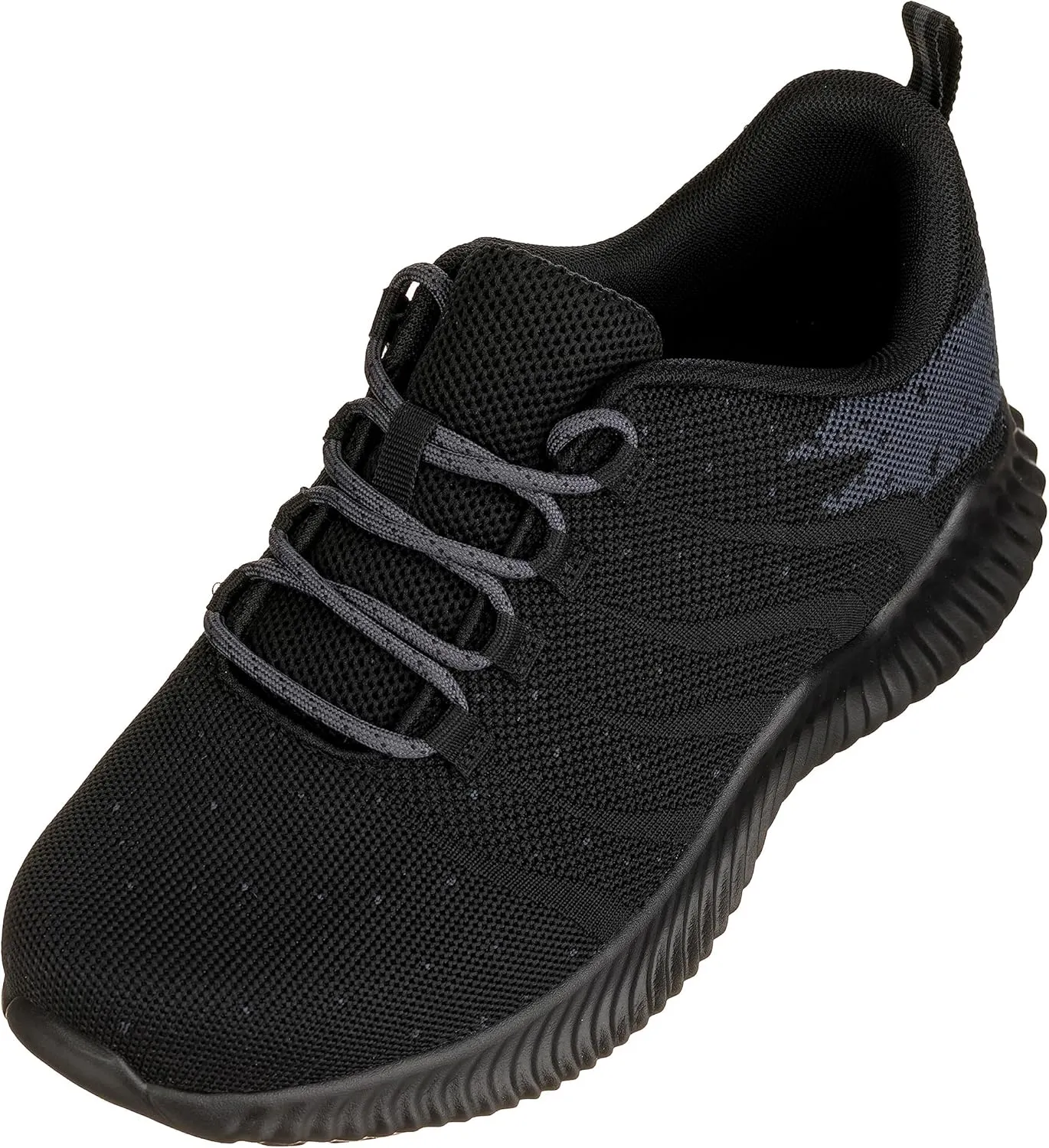 CALTO Men's Invisible Height Increasing Elevator Shoes - Black/Grey Ultra Lightweight Sporty Sneakers - 2.8 Inches Taller - Q216 - Size 8 D(M) US