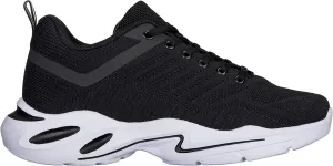CALTO Men's Invisible Height Increasing Elevator Shoes - Black/White Super Lightweight Sporty Sneakers - 2.6 Inches Taller - Q330 - Size 8.5 D(M) US