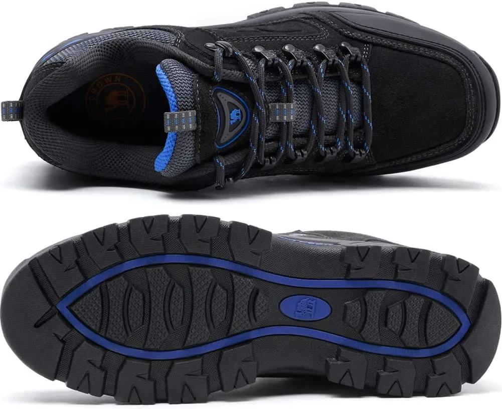 CAMEL CROWN Mens Hiking Shoes Breathable Non-Slip Sneakers Leather Low Cut Boots for Outdoor Trailing Trekking Walking