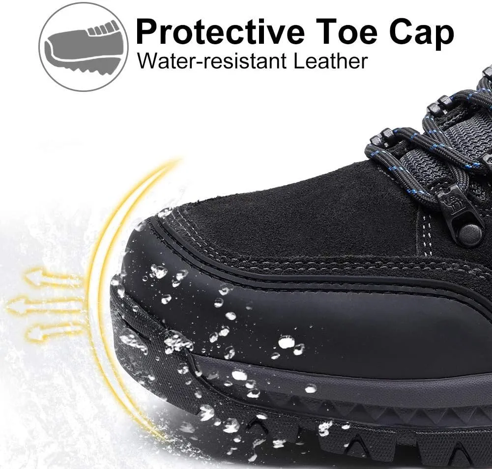 CAMEL CROWN Mens Hiking Shoes Breathable Non-Slip Sneakers Leather Low Cut Boots for Outdoor Trailing Trekking Walking