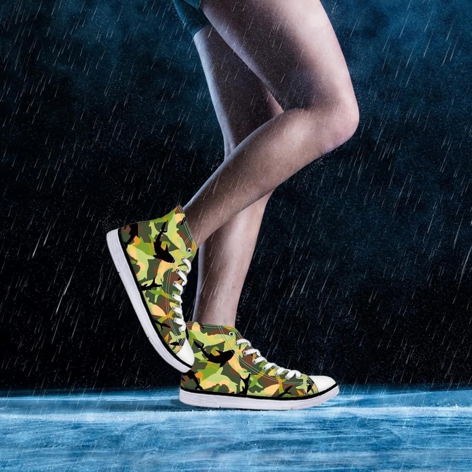 Canvas Shoes for Women Lightweight High Top Sneakers Teens Girls Cute Printed Lace Up Casual Classic Walking Shoes