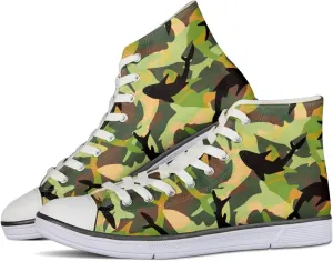 Canvas Shoes for Women Lightweight High Top Sneakers Teens Girls Cute Printed Lace Up Casual Classic Walking Shoes