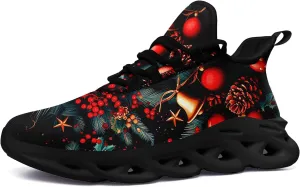 Christmas Running Shoes for Men Women – Holiday Festive Design, Comfortable Lightweight Tennis Shoes Mesh Walking Sneaker