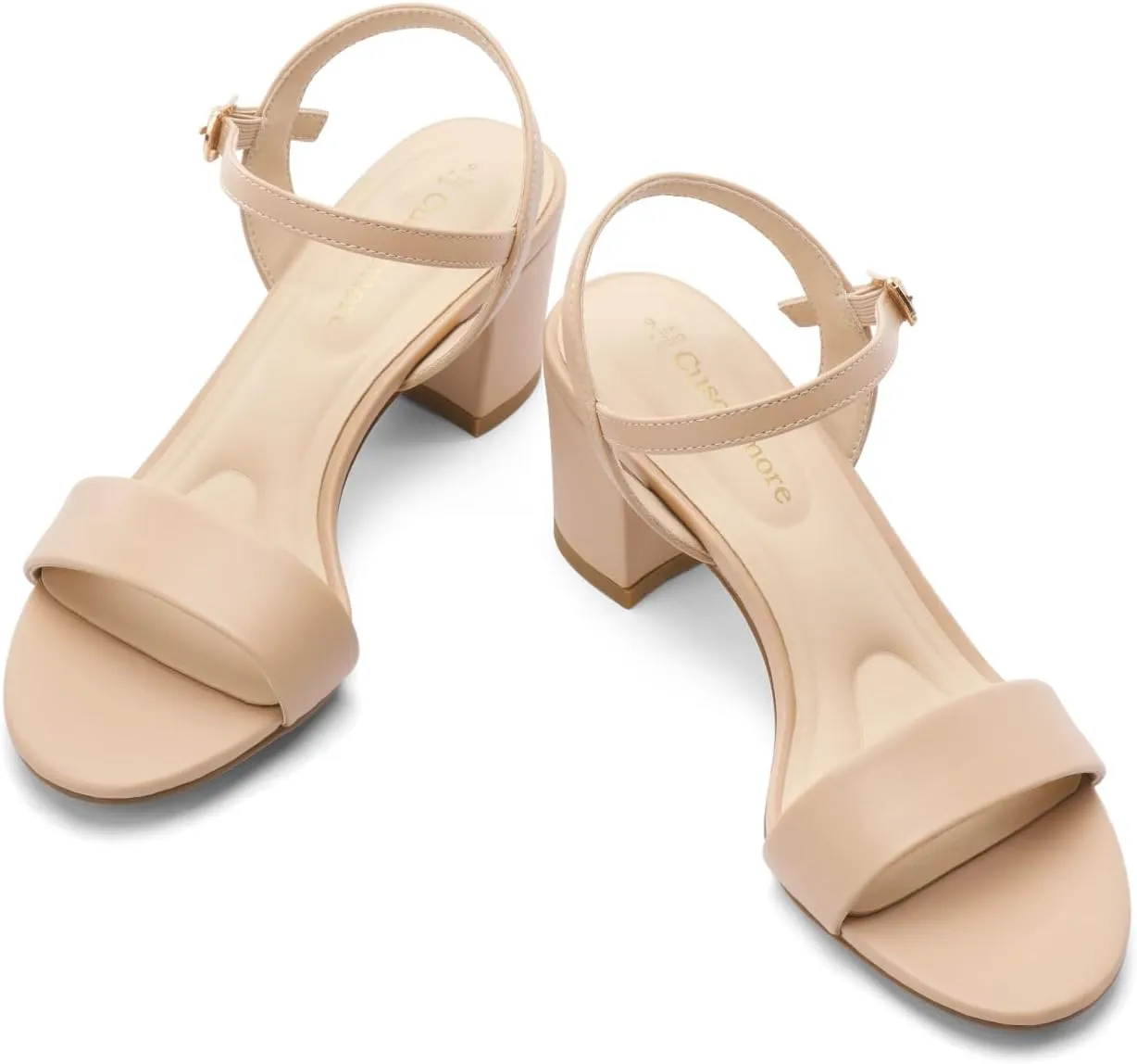Classic Block Heel Sandals for Women, Comfortable Open Toe Low Chunky Heels [Size Runs Small, 1 Size Up]