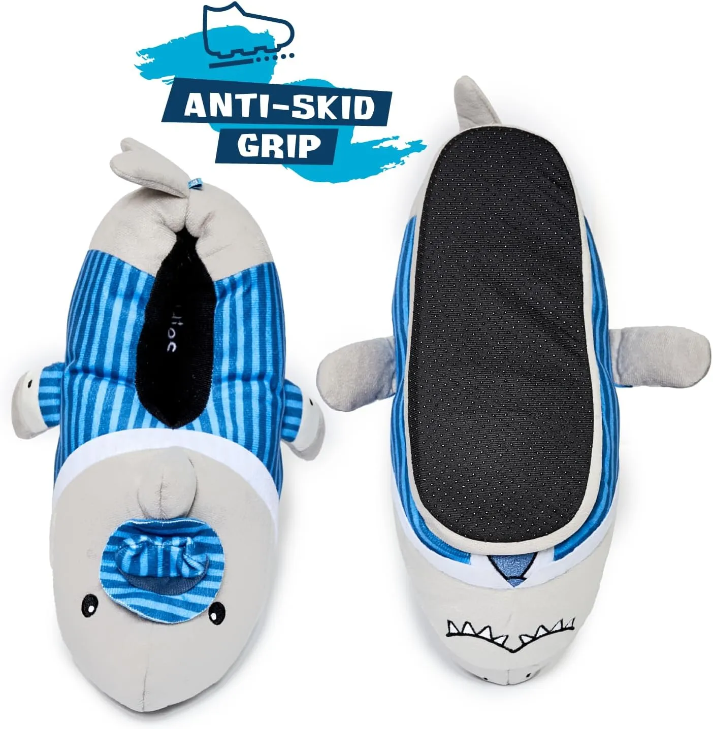 Coddies Business Shark Slippers - Funny Slippers - Plush Fish Sandals - Cloud Shark Slides for Women, Men & Kids