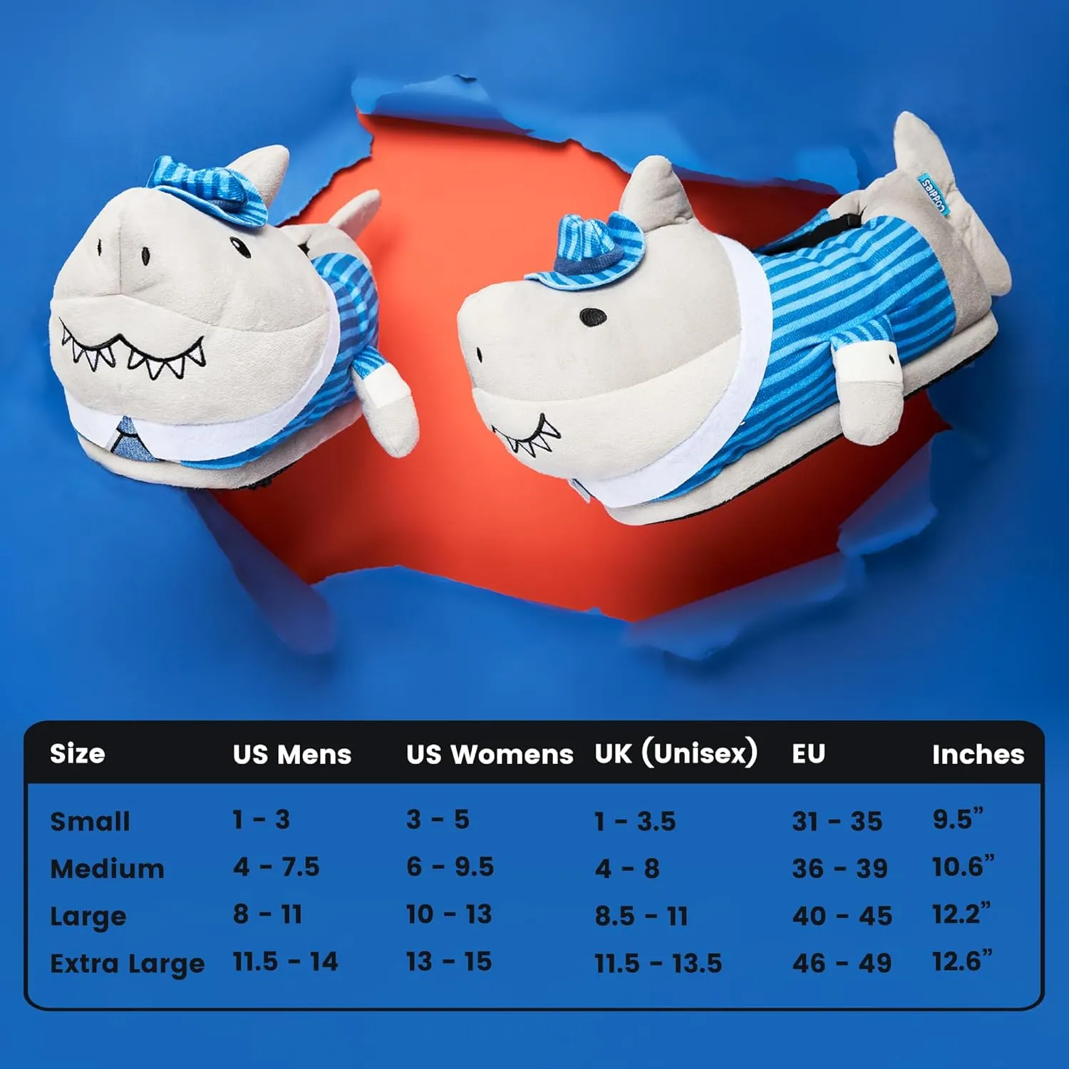 Coddies Business Shark Slippers - Funny Slippers - Plush Fish Sandals - Cloud Shark Slides for Women, Men & Kids