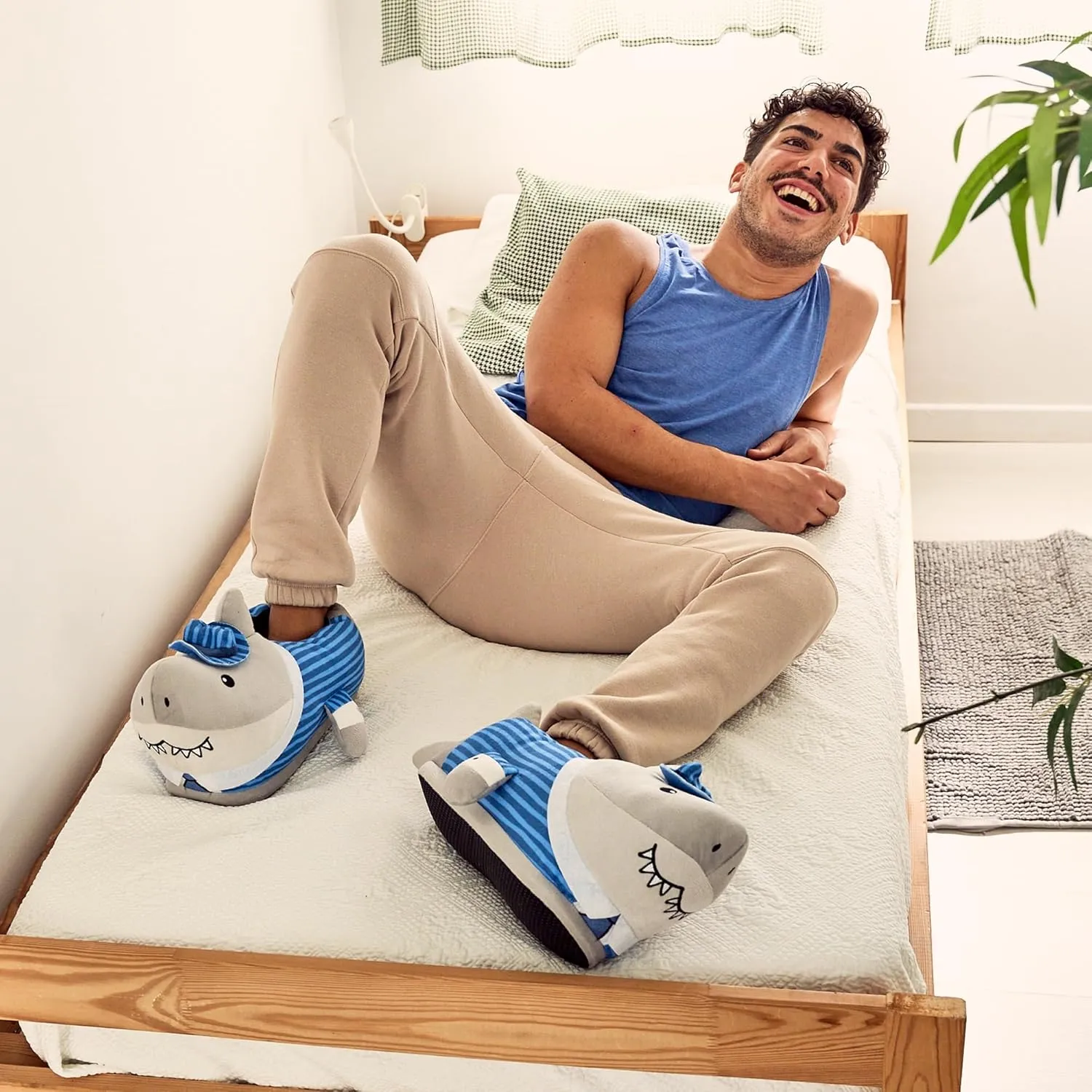 Coddies Business Shark Slippers - Funny Slippers - Plush Fish Sandals - Cloud Shark Slides for Women, Men & Kids