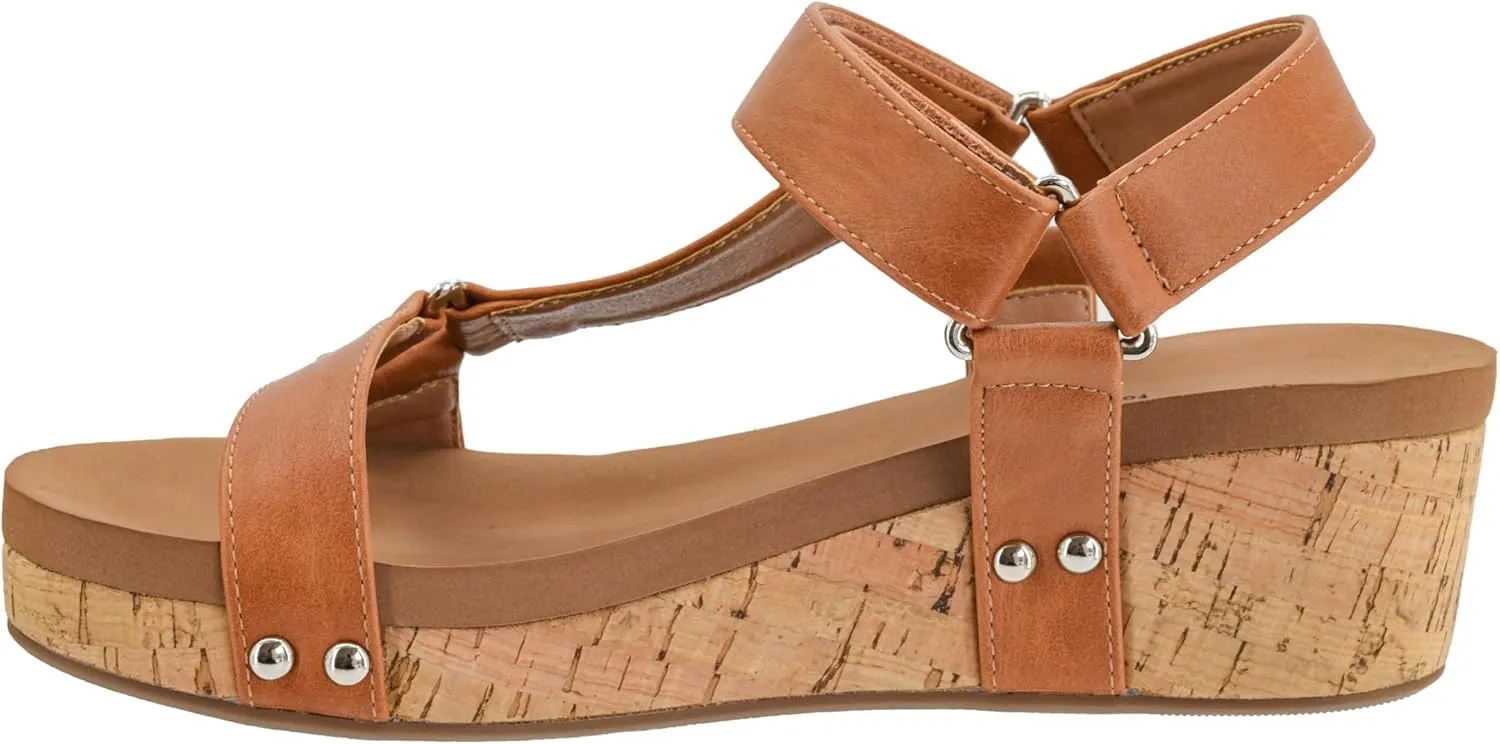 Corkys Footwear Women's Dont Tempt Me Strappy 2-Inch Wedge - Featuring Adjustable Comfort Straps, Soft Plush Cushioned Soles for Blissful Steps and All Day Wear