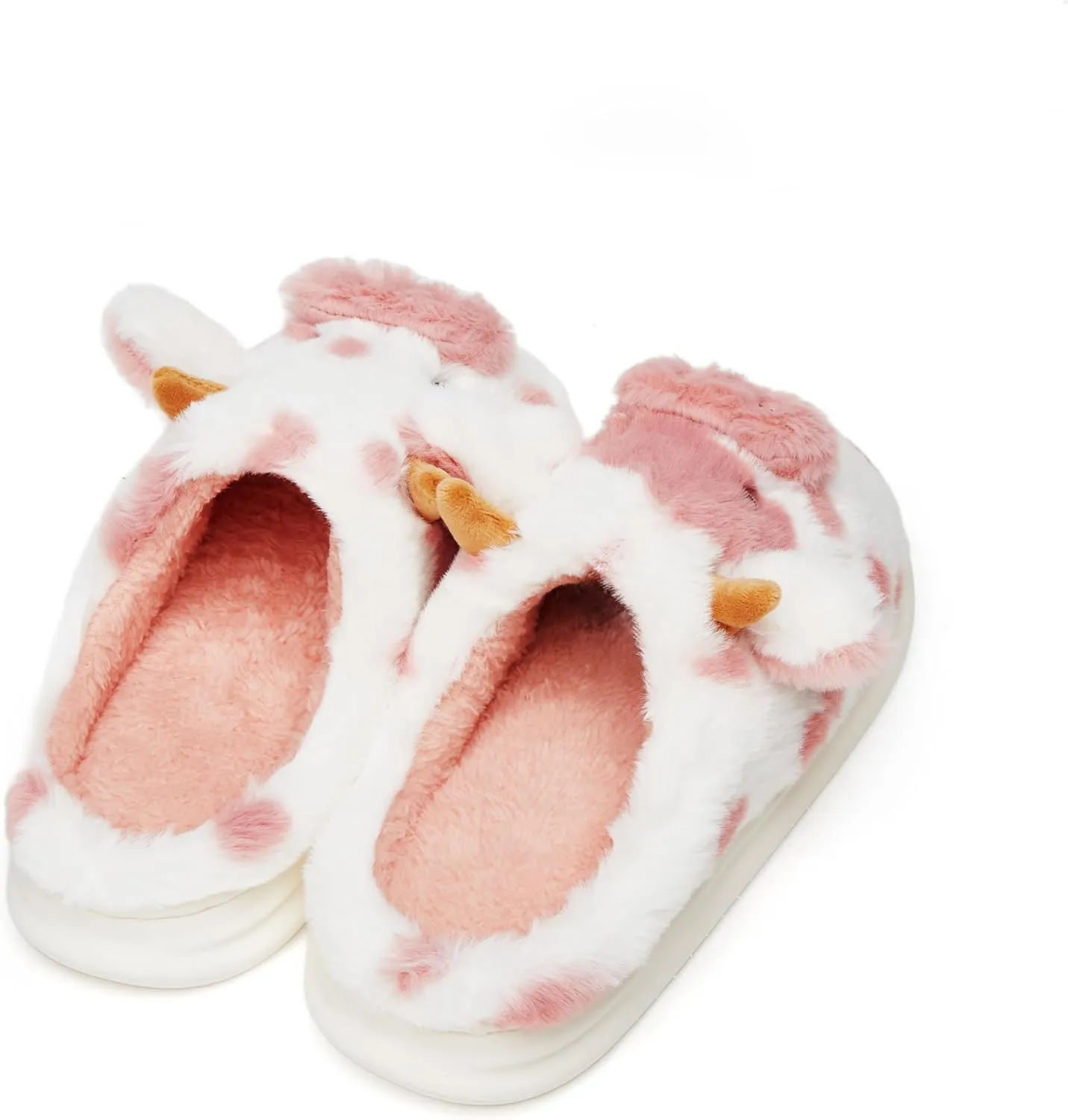 Cozy Cow Slippers for Women Men Indoor Outdoor Slippers Soft Winter Fuzzy House Slides Cute Animal Shoes Plush Sandals 2024