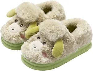 Cozy Sheep Slippers for Women Men Cover Heel Indoor Outdoor Slippers Winter Fuzzy House Slides Cute Animal Shoes Sandals