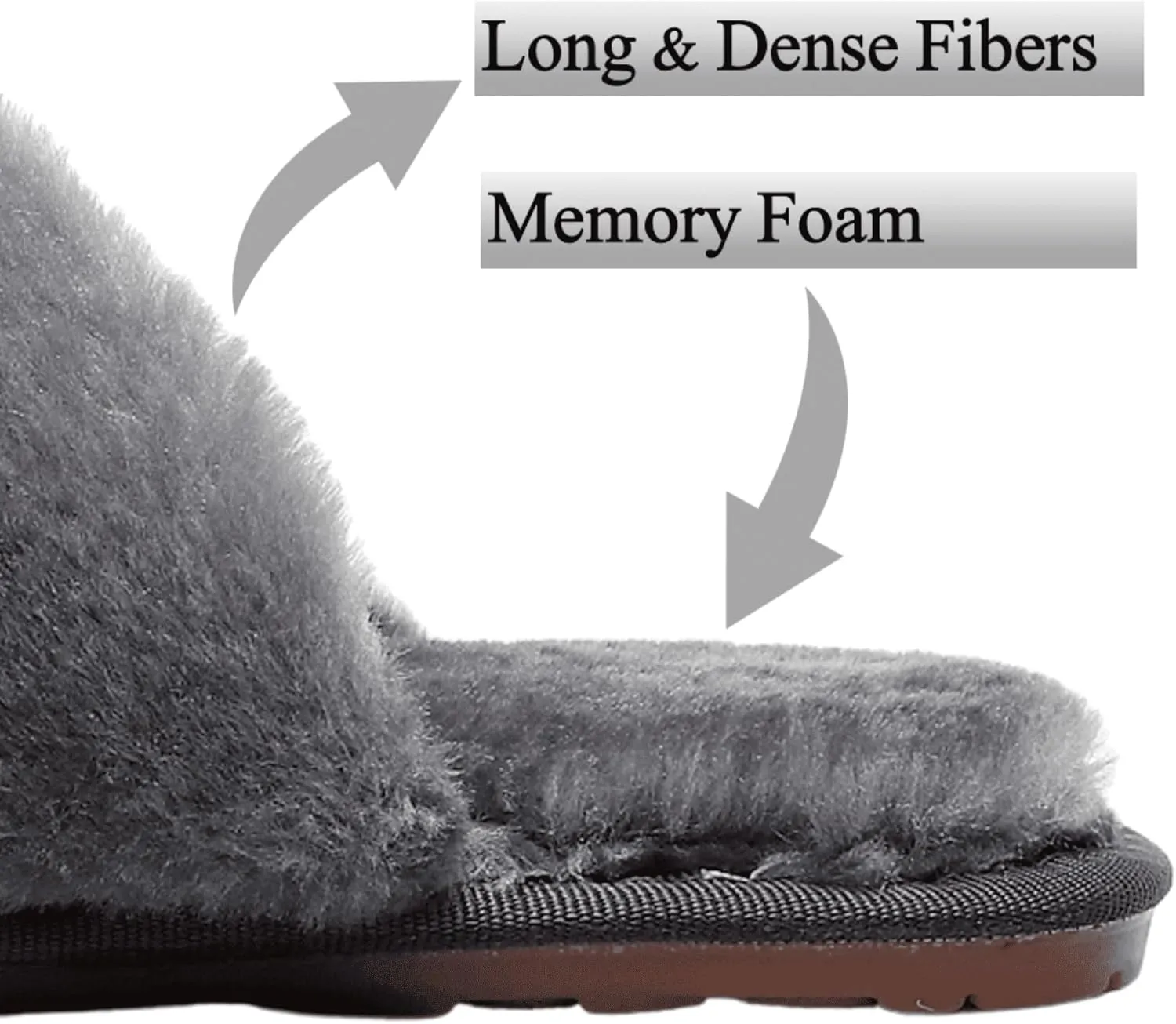 Crazy Lady Women's Fuzzy Fluffy House Slippers Cute Plush Memory Foam Shoes Cross Band Indoor Outdoor Open Toe Sandals