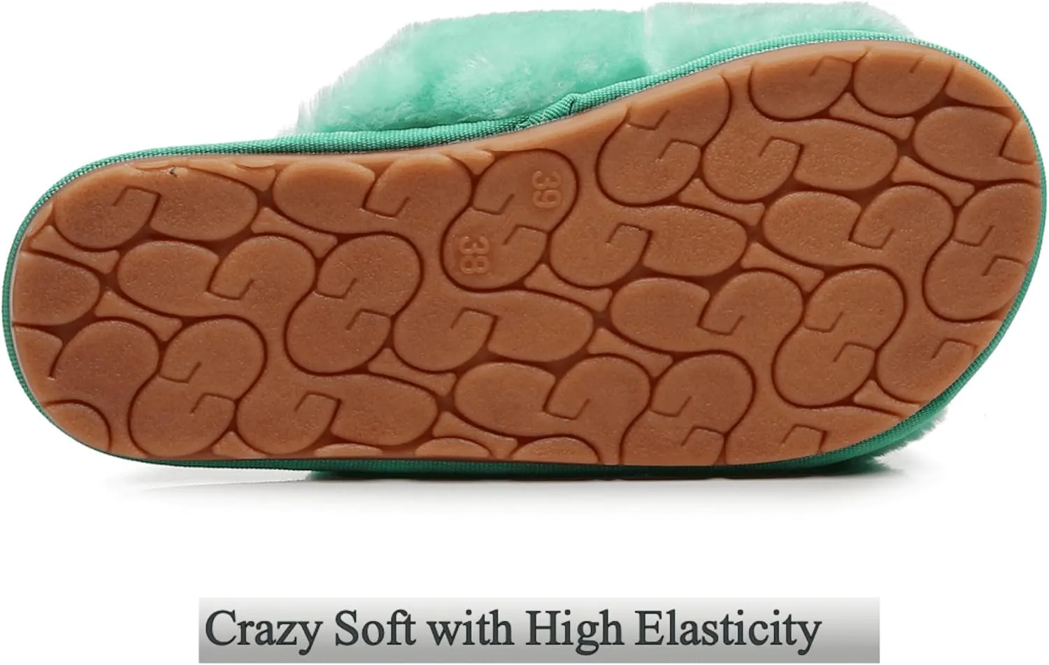 Crazy Lady Women's Fuzzy Fluffy House Slippers Cute Plush Memory Foam Shoes Cross Band Indoor Outdoor Open Toe Sandals