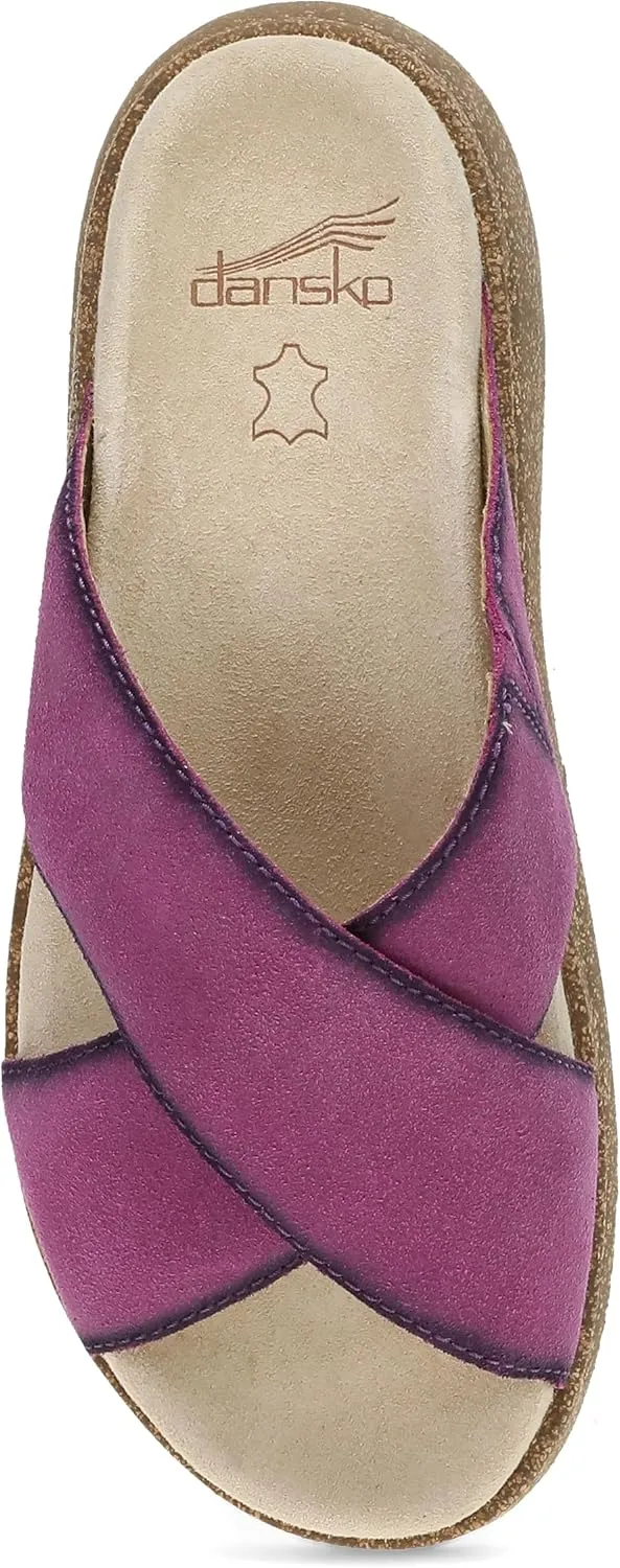 Dansko Bridget Platform Slide Sandal for Women - Memory Foam and Suede Wrapped Footbed for an Extra Plush Comfort and Support