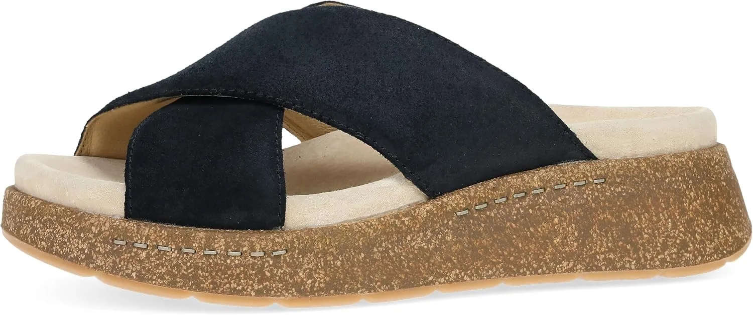 Dansko Bridget Platform Slide Sandal for Women - Memory Foam and Suede Wrapped Footbed for an Extra Plush Comfort and Support