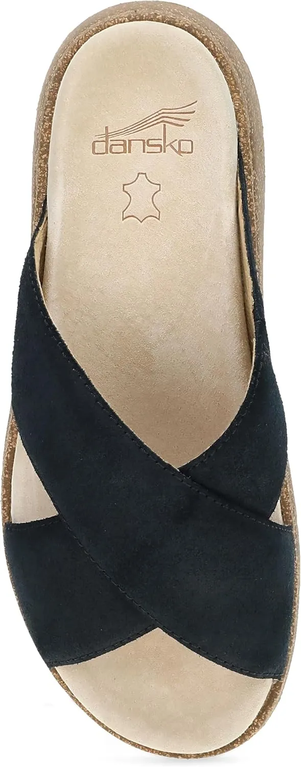 Dansko Bridget Platform Slide Sandal for Women - Memory Foam and Suede Wrapped Footbed for an Extra Plush Comfort and Support