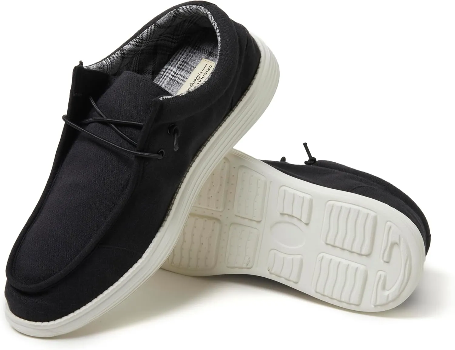 Dearfoams Men's Rhett Lightweight Washable Slip on Closed Black Sneaker