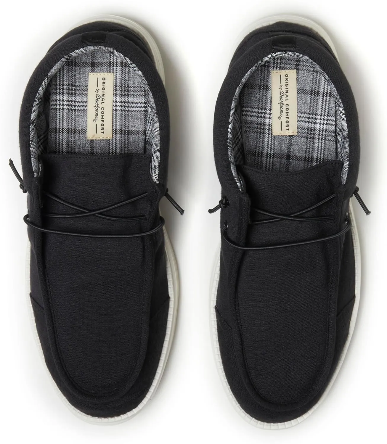 Dearfoams Men's Rhett Lightweight Washable Slip on Closed Black Sneaker