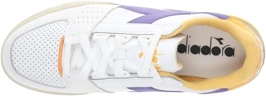 Diadora Mens Davis Leather Lace Up Sneakers Shoes Casual - White