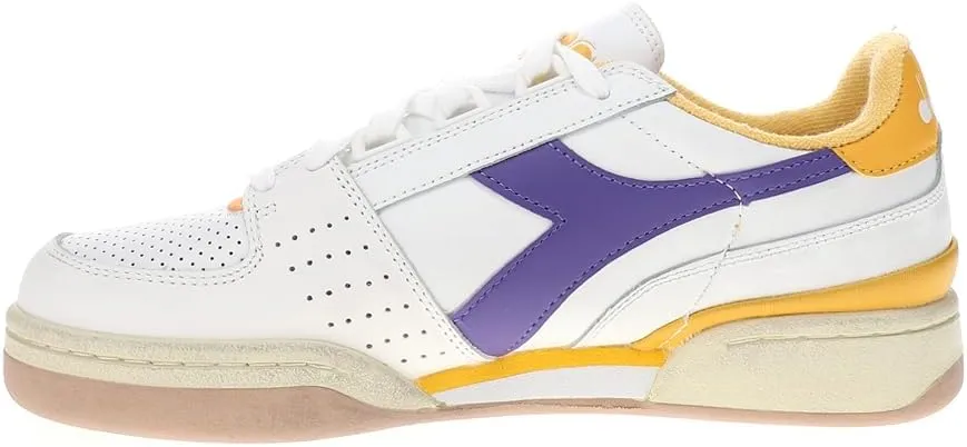 Diadora Mens Davis Leather Lace Up Sneakers Shoes Casual - White