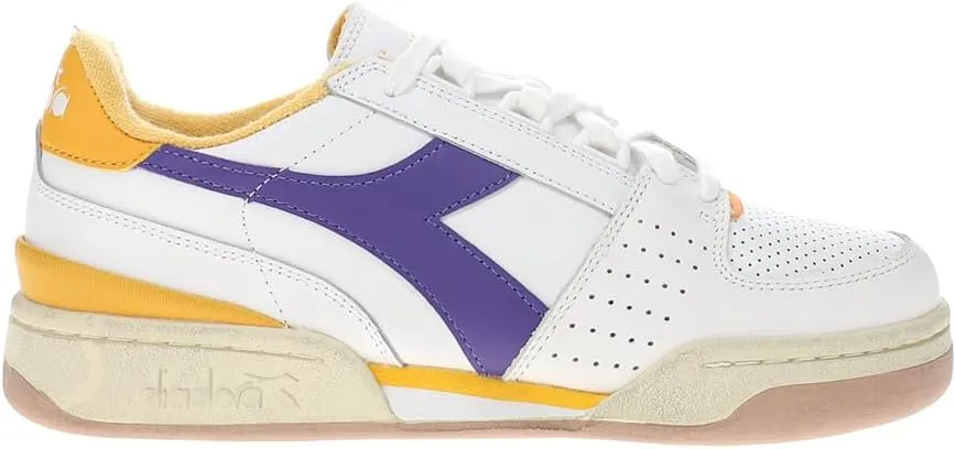 Diadora Mens Davis Leather Lace Up Sneakers Shoes Casual - White