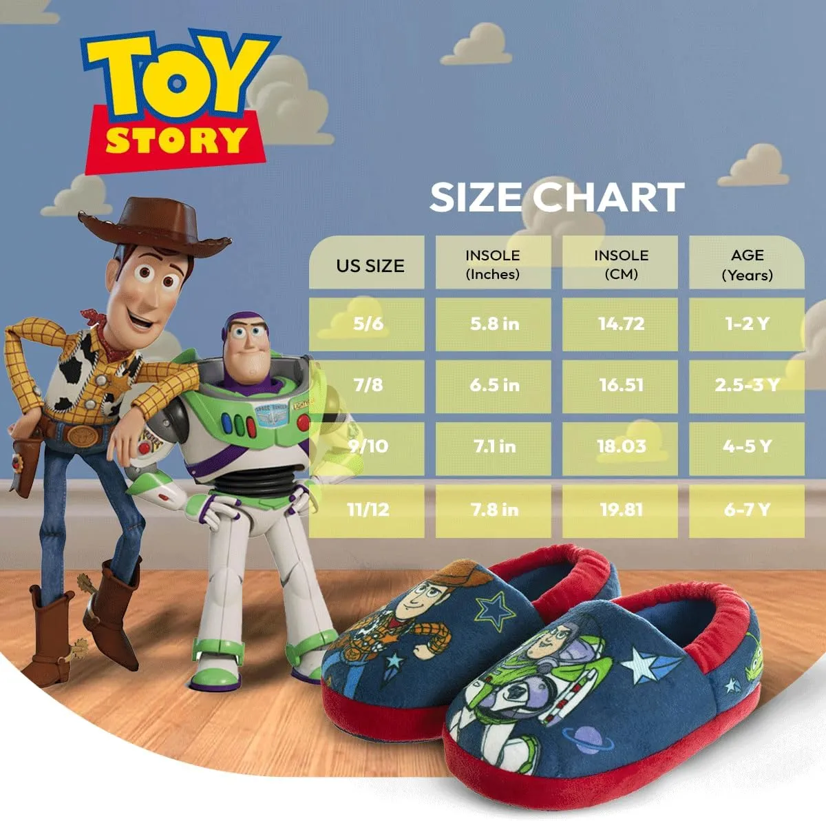 Disney Boys’ Toy Story Slippers – Buzz and Woody Fuzzy Slippers (Toddler/Kid)