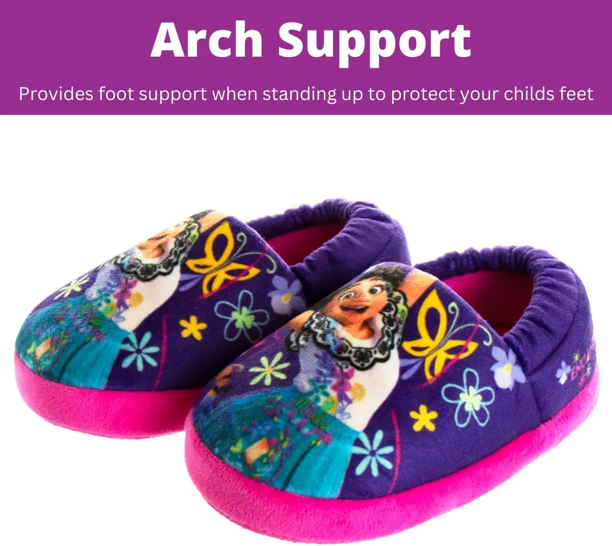 Disney Princesses Encanto Little Mermaid Slippers for Girls - Kids House Shoes Soft Plush Warm Comfy Sandals (Toddler sizes 5-10 / Little Kid sizes 11-12)
