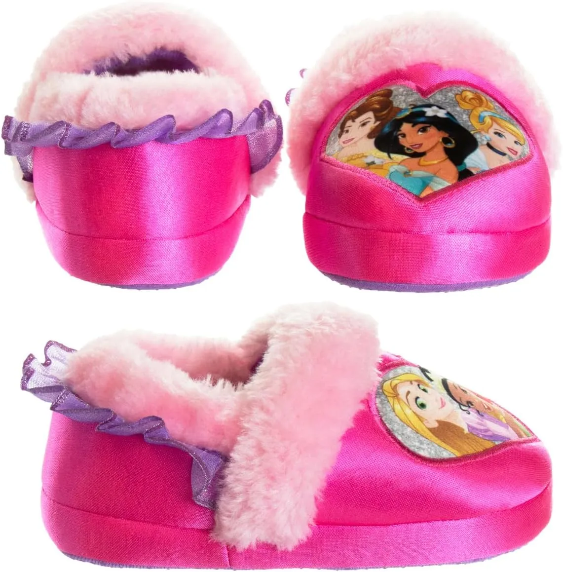 Disney Princesses Encanto Little Mermaid Slippers for Girls - Kids House Shoes Soft Plush Warm Comfy Sandals (Toddler sizes 5-10 / Little Kid sizes 11-12)