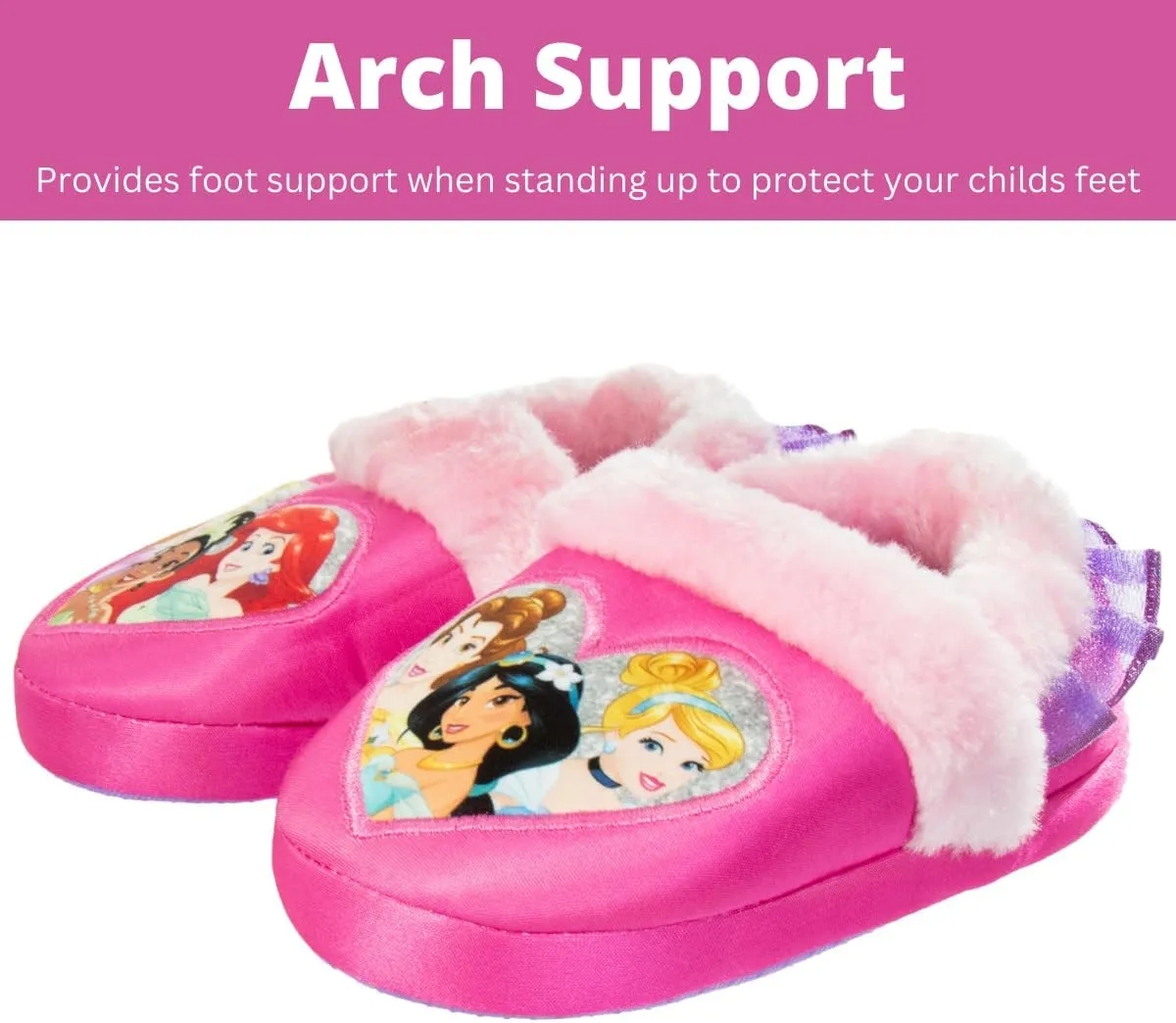 Disney Princesses Encanto Little Mermaid Slippers for Girls - Kids House Shoes Soft Plush Warm Comfy Sandals (Toddler sizes 5-10 / Little Kid sizes 11-12)