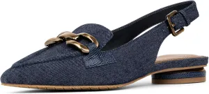Donald Pliner Women's Williams Ballet Flat, Navy, 9
