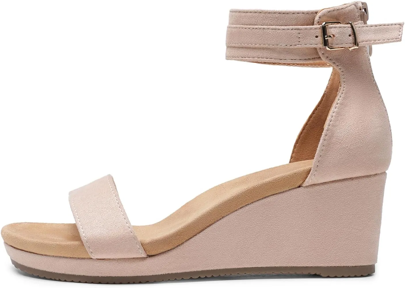 DREAM PAIRS Women's Open Toe Buckle Ankle Strap Platform Wedge Sandals Summer Shoes.
