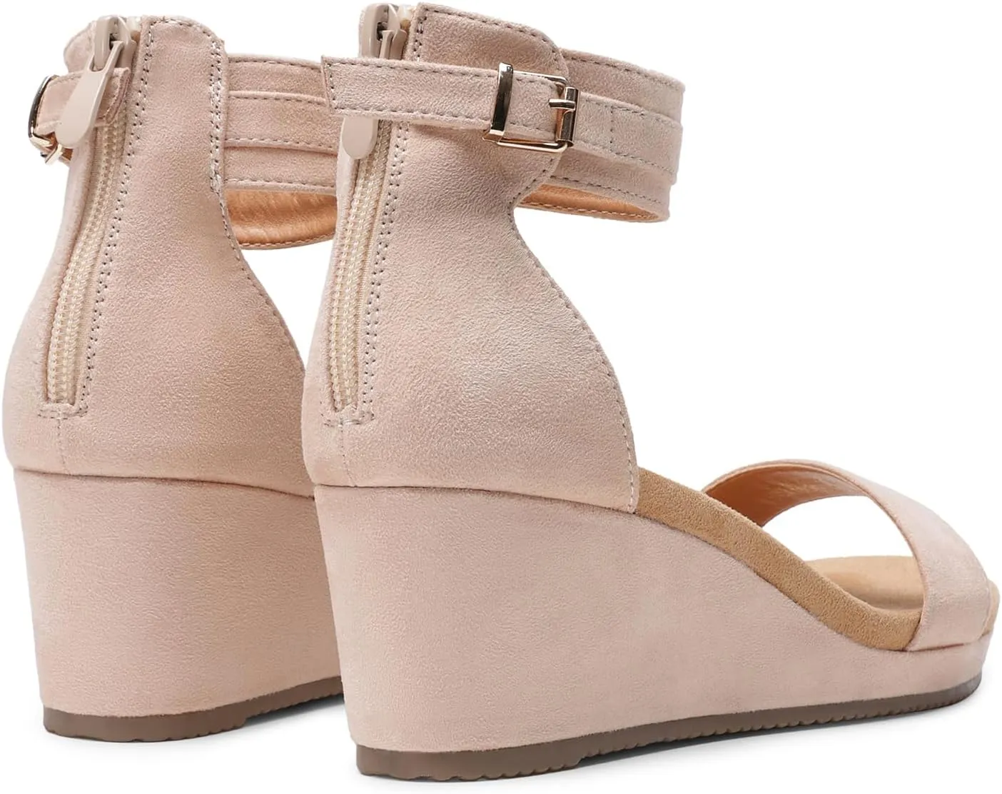 DREAM PAIRS Women's Open Toe Buckle Ankle Strap Platform Wedge Sandals Summer Shoes.