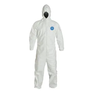 DuPont Tyvek TY127S Disposable Coverall with Respirator-Fit Hood and Elastic Cuff, White, X-Large, 1-Pack