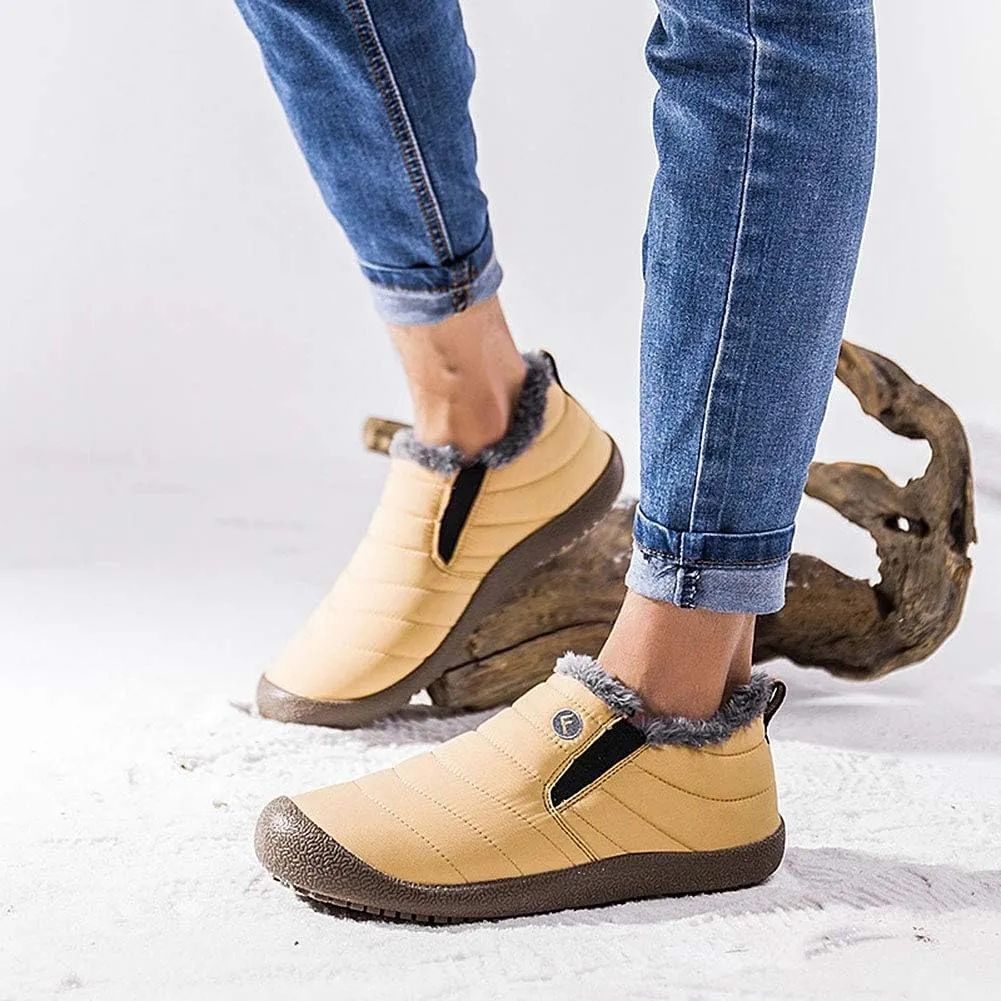 Eagsouni Womens Mens Snow Boots Winter Shoes Slip On Ankle Booties Anti-Slip Water Resistant Fully Fur Lined Outdoor Sneakers