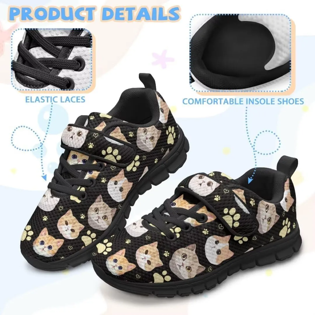 Girls Boys Hook & Loop Closure Sneakers Unisex Child Kids Anti-Slip Lightweight Shoes