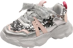 Girls Boys Lightweight Sneakers Baby Kids Lace-Up Tennis Running Shoes Breathable Walking Shoes for Little Kid/Big Kid